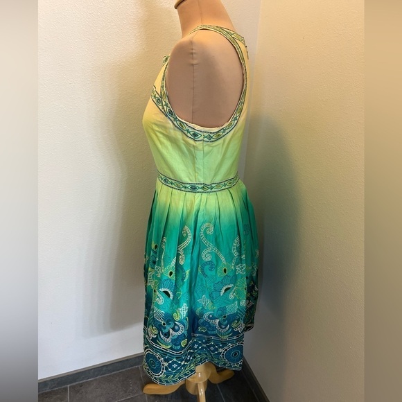 Tanvi Kedia Ombré Chameli Embroidered Fit & Flare Dress - Picture 7 of 10